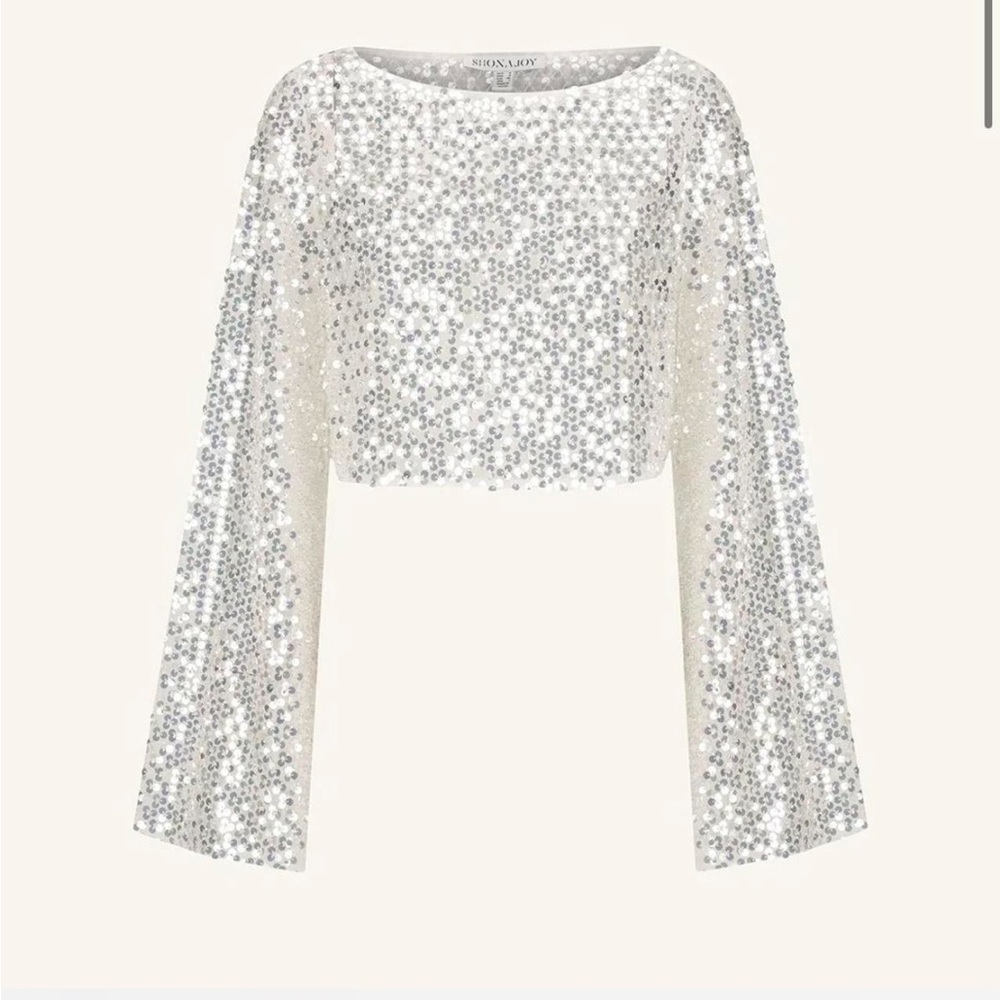 Shona Joy Silver Sequin Overlay